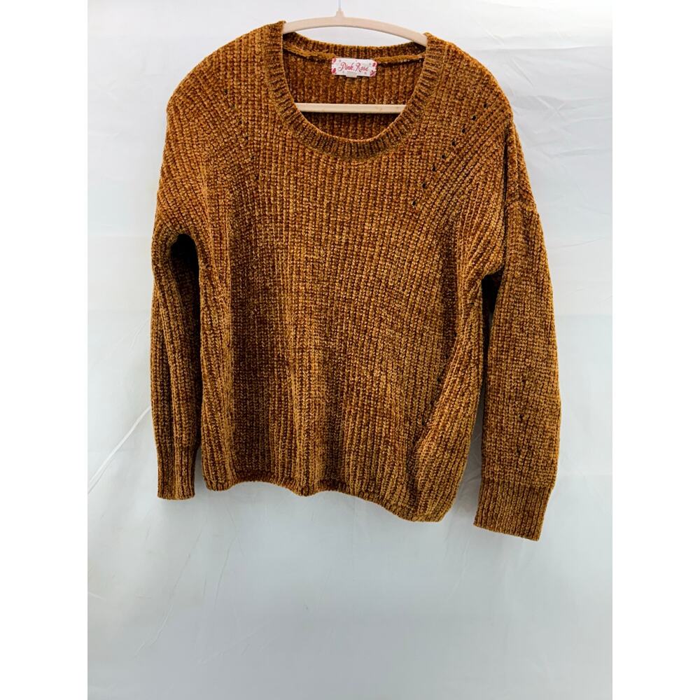 Women's Brown red rose XL sweater extremely soft